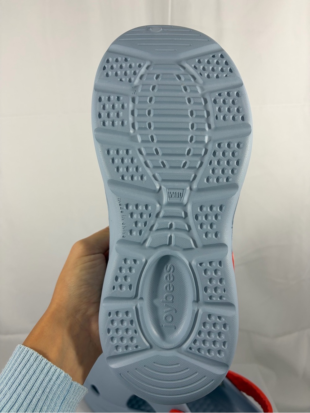 NWT Joybees Women’s Size 10W Light Blue Clog Sandals with Orange Strap - Picture 6 of 7